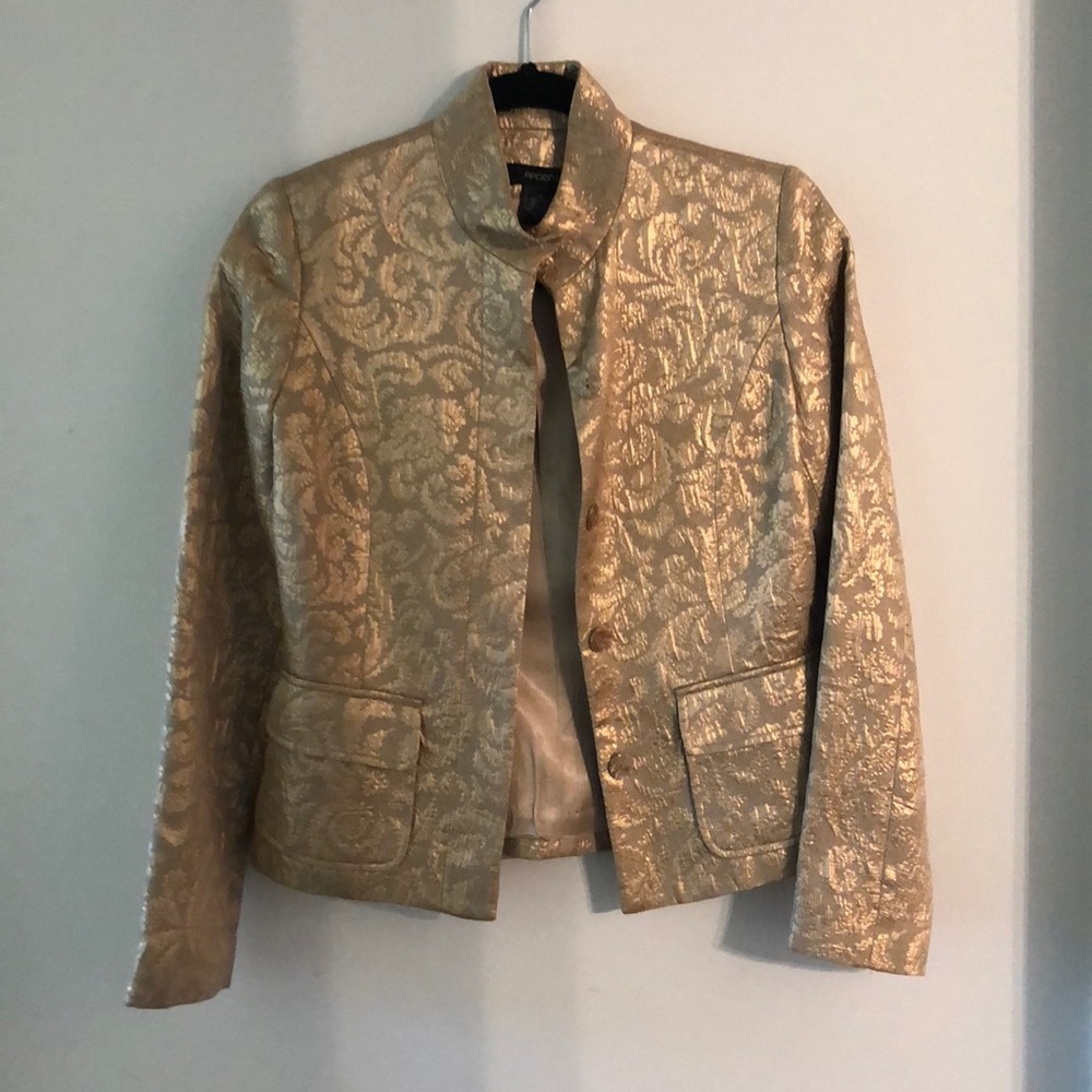 Arden B Gold Metallic Blazer